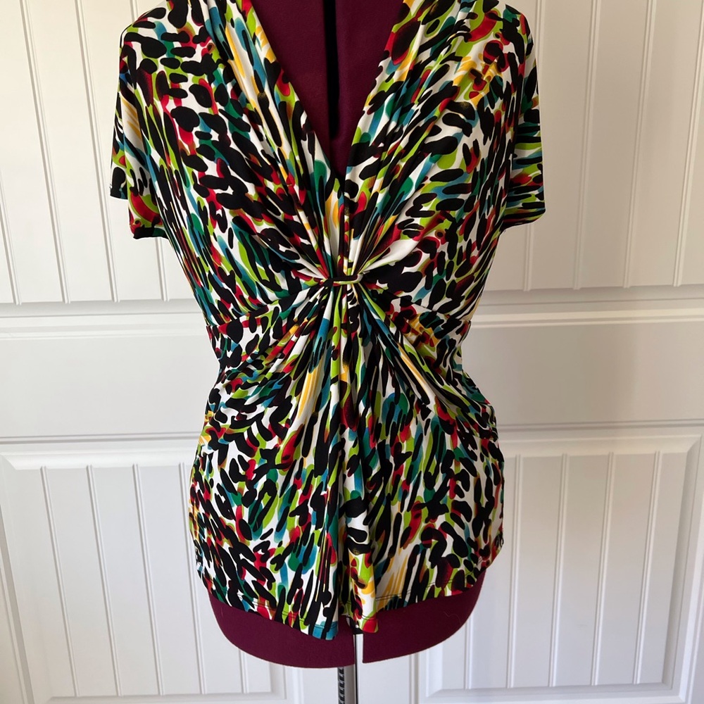 Chaus Vibrant Abstract Blouse